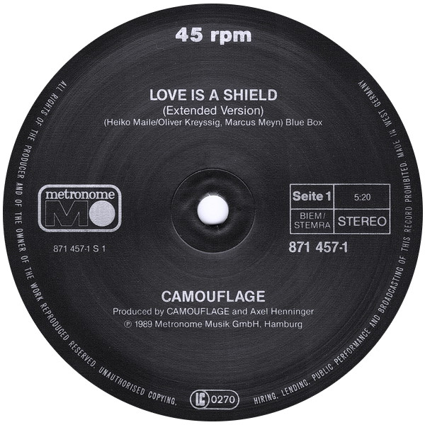 Camouflage - Love Is A Shield | Metronome (871 457-1) - 3 Camouflage - Love Is A Shield | Metronome (871 457-1) - 3
