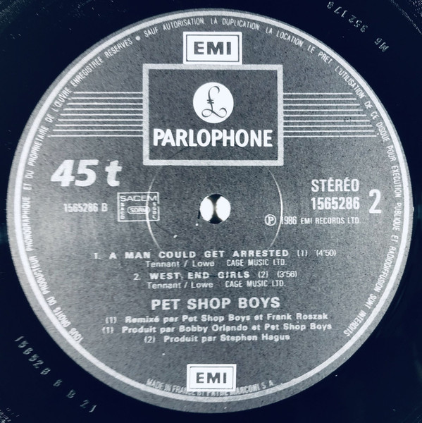 Pet Shop Boys - West End Girls | Parlophone (1565286) - 4 Pet Shop Boys - West End Girls | Parlophone (1565286) - 4