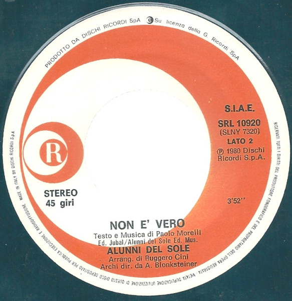 Gli Alunni Del Sole - Cantilena | Ricordi (SRL 10920) - 3