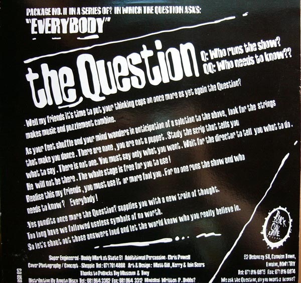 The Question - Everybody | Black Sunshine Records (BSR 013) - 2