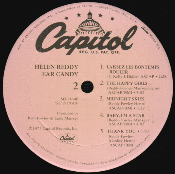 Helen Reddy - Ear Candy | Capitol Records (SO-11640) - 4 Helen Reddy - Ear Candy | Capitol Records (SO-11640) - 4