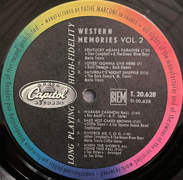 Various - Western Memories Volume N° 2 | Capitol Records (T 20628) - 3 Various - Western Memories Volume N° 2 | Capitol Records (T 20628) - 3
