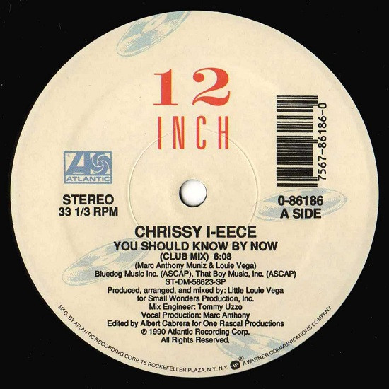 Chrissy I-eece - You Should Know By Now | Atlantic (0-86186) - main