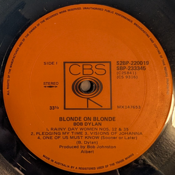 Bob Dylan - Blonde On Blonde | CBS (S2BP220019) - 2