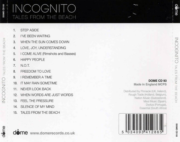 Incognito - Tales From The Beach | Dome Records (DOME CD 93) - 3