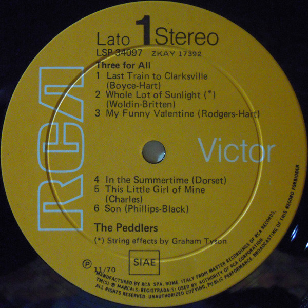 The Peddlers - Three For All | RCA Victor (LSP 34097) - 3 The Peddlers - Three For All | RCA Victor (LSP 34097) - 3