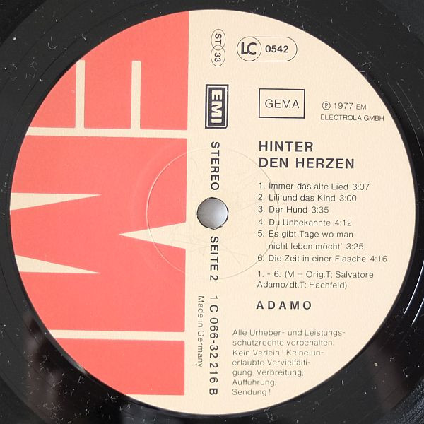 Adamo - Hinter Den Herzen (Kieselsteine 3) | EMI (1 C 066-32 216) - 3