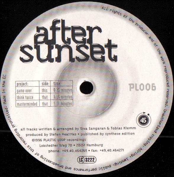 After Sunset - Game Over | Plastic Loop Recordings (PL 006) - main After Sunset - Game Over | Plastic Loop Recordings (PL 006) - main
