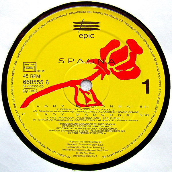 Ivana Spagna - Lady Madonna | Epic (EPC 660555 6) - 2