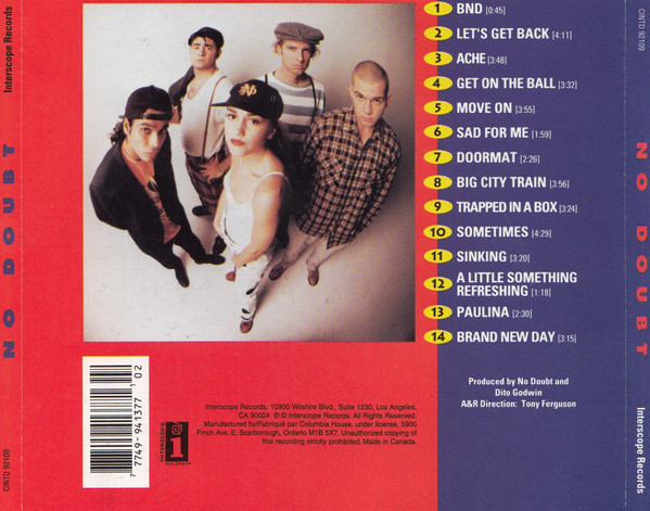 No Doubt - No Doubt | Interscope Records (CINTD 92109) - 2 No Doubt - No Doubt | Interscope Records (CINTD 92109) - 2