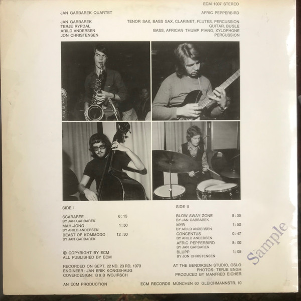 Jan Garbarek Quartet - Afric Pepperbird | ECM Records (ECM 1007) - 2 Jan Garbarek Quartet - Afric Pepperbird | ECM Records (ECM 1007) - 2