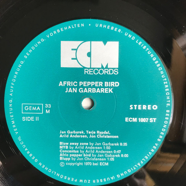 Jan Garbarek Quartet - Afric Pepperbird | ECM Records (ECM 1007) - 4 Jan Garbarek Quartet - Afric Pepperbird | ECM Records (ECM 1007) - 4
