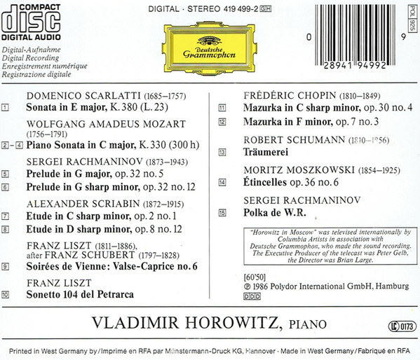Horowitz In Moscow