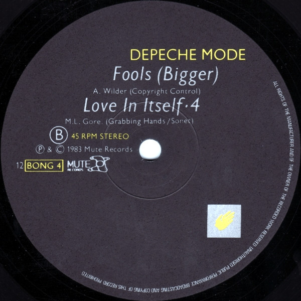 Depeche Mode - Love In Itself • 3 | Mute (12 BONG 4) - 4