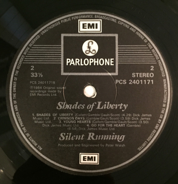 Silent Running - Shades Of Liberty | Parlophone (RUN 1) - 4