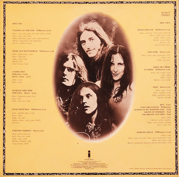 The Incredible String Band - Liquid Acrobat As Regards The Air | Island Records (85 749 IT) - 2