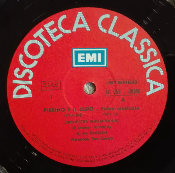 Sergei Prokofiev / Joseph Haydn / Herbert von Karajan / Philharmonia Orchestra - Pierino E Il Lupo / Sinfonia Dei Giocattoli | La Voce Del Padrone (3C 053-00868) - 3