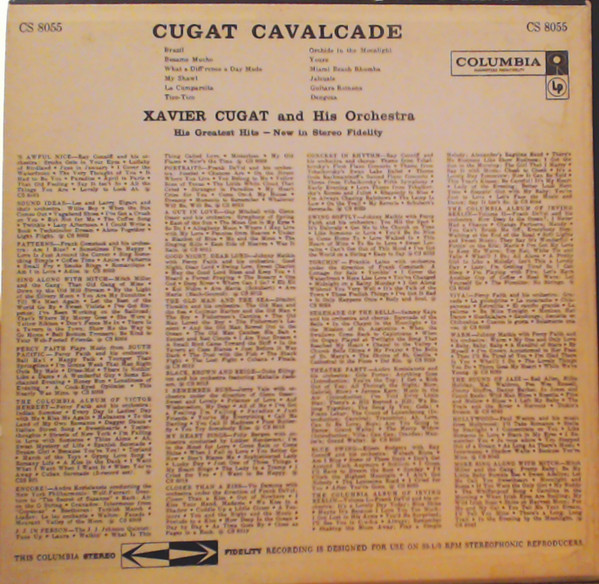 Xavier Cugat And His Orchestra - Cugat Cavalcade | Columbia (CS 8055) - 2 Xavier Cugat And His Orchestra - Cugat Cavalcade | Columbia (CS 8055) - 2