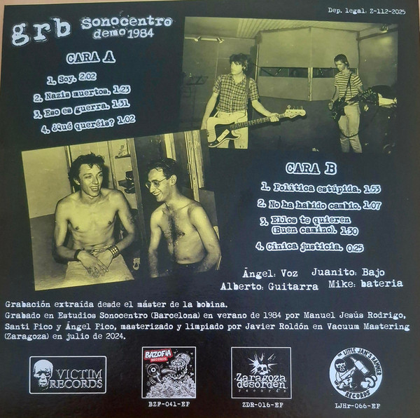 GRB - Sonocentro Demo 1984 | Victim Records (none) - 3 GRB - Sonocentro Demo 1984 | Victim Records (none) - 3