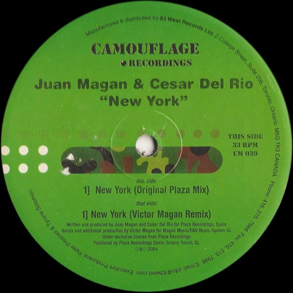 Juan Magan & César Del Rio - New York | Camouflage Recordings (CM039)