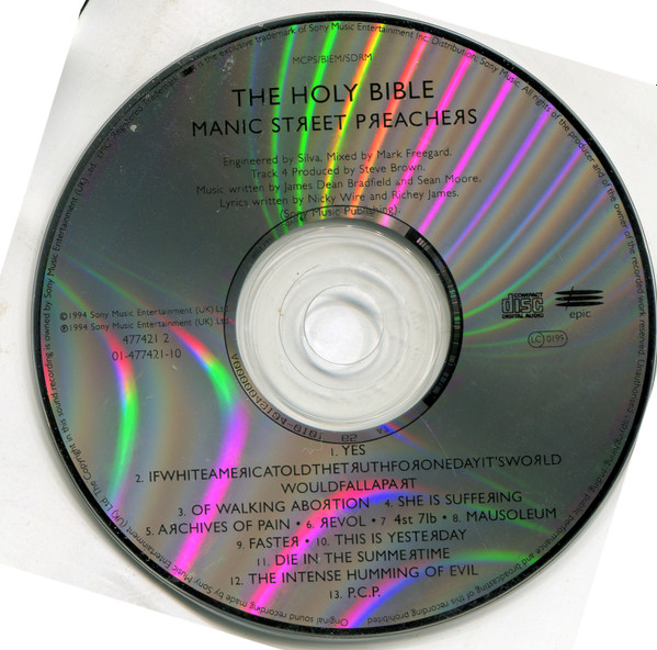 Manic Street Preachers - The Holy Bible | Epic (477421 2) - 3 Manic Street Preachers - The Holy Bible | Epic (477421 2) - 3