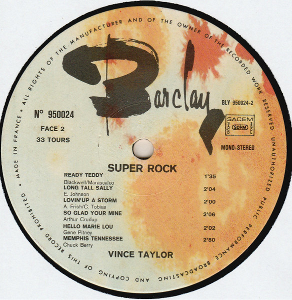 Vince Taylor - Super Rock | Barclay (950024) - 4