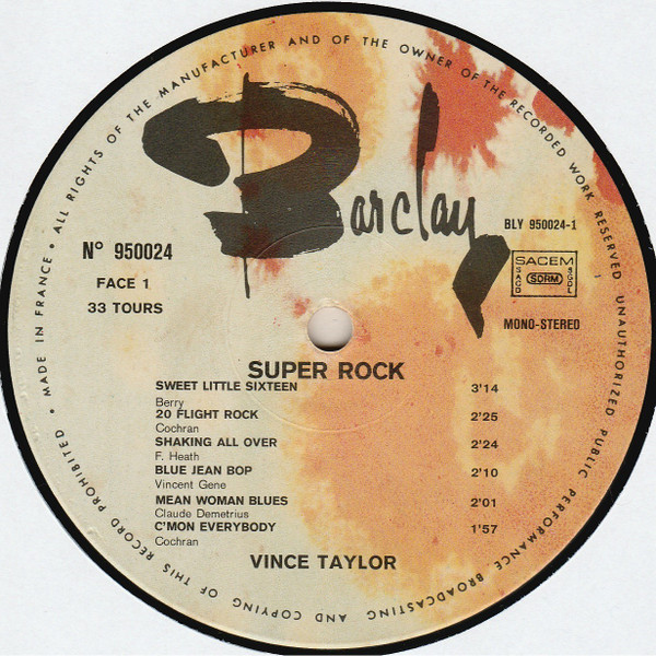 Vince Taylor - Super Rock | Barclay (950024) - 3