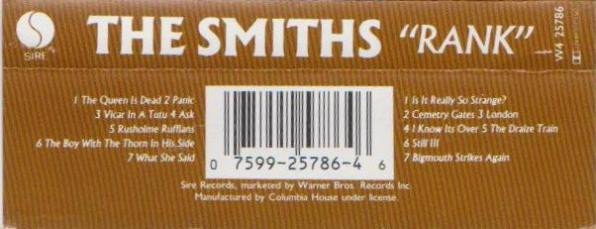 The Smiths - Rank [Cassette] | Sire (4-25786) - 4