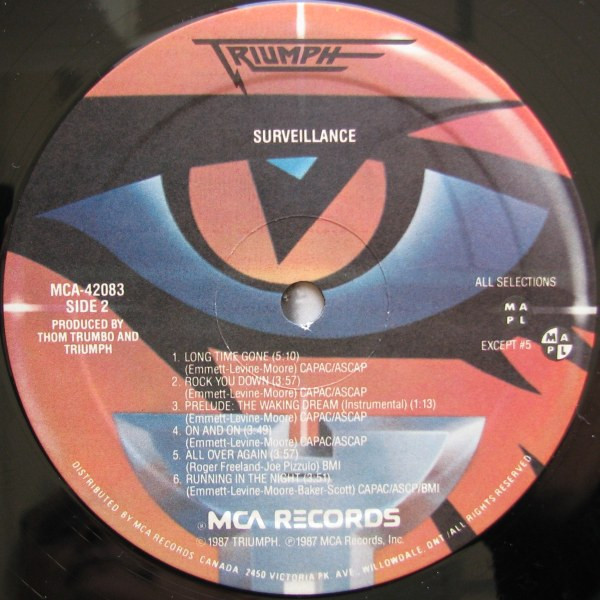 Triumph - Surveillance [Vinyl] | MCA Records (MCA-42083) - 4