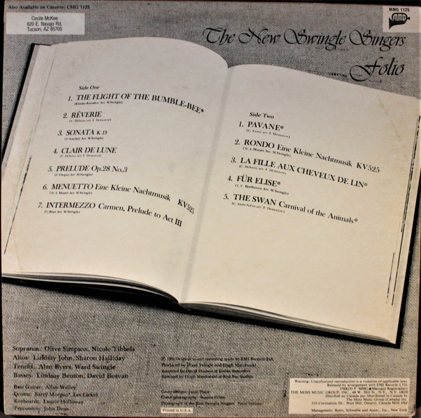 The New Swingle Singers - Folio | MMG (MMG 1125) - 2