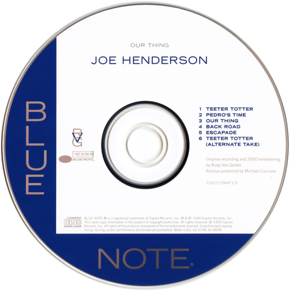 Joe Henderson - Our Thing | Blue Note (7243 5 25647 2 9) - 2
