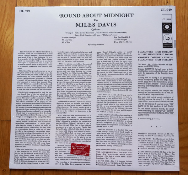 The Miles Davis Quintet - 'Round About Midnight | Speakers Corner Records (CL 949) - 2