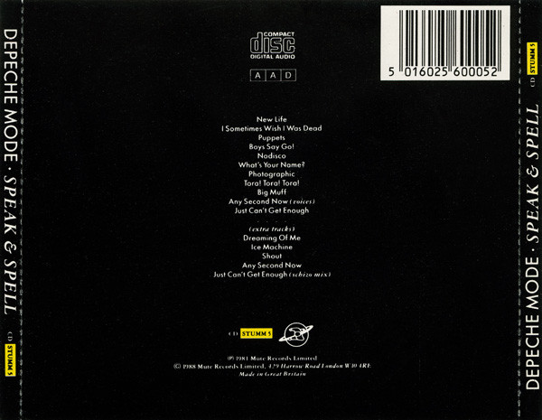 Depeche Mode - Speak & Spell | Mute (CD STUMM 5) - 2