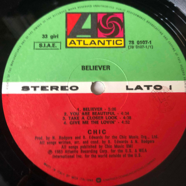 Chic - Believer | Atlantic (78 0107-1) - 3 Chic - Believer | Atlantic (78 0107-1) - 3