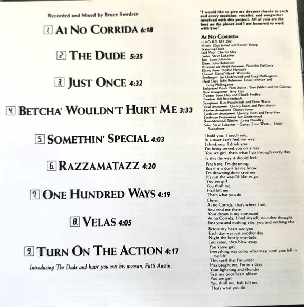 Quincy Jones - The Dude | A&M Records (393721-2) - 4