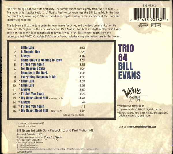 Bill Evans - Trio 64 | Verve Records (539 058-2) - 2