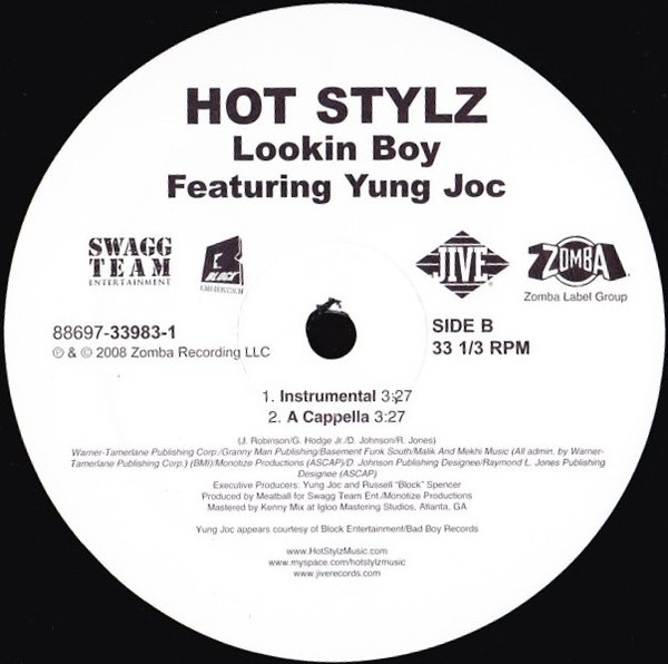 Hot Stylz Featuring Yung Joc - Lookin Boy | Jive (88697-33983-1) - 2