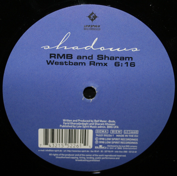 RMB And Sharam Jey - Shadows | Low Spirit Recordings (74321 55226 1) - 2
