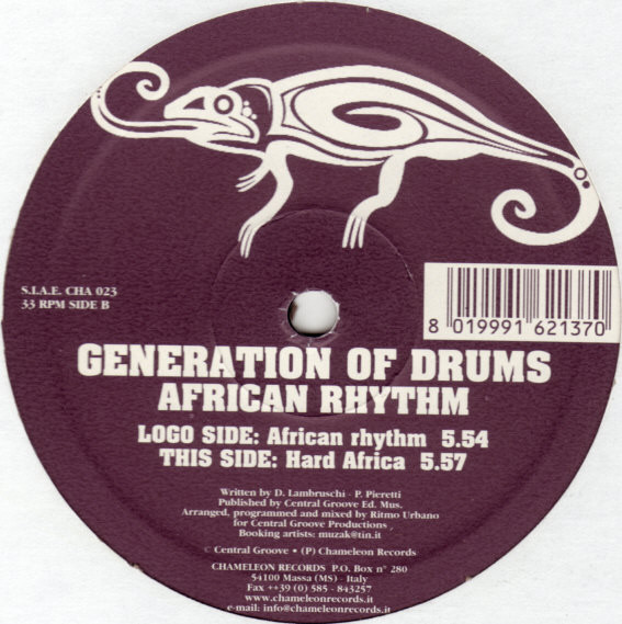 Generation Of Drums - African Rhythm / Hard Africa | Chameleon Records (CHA 023)