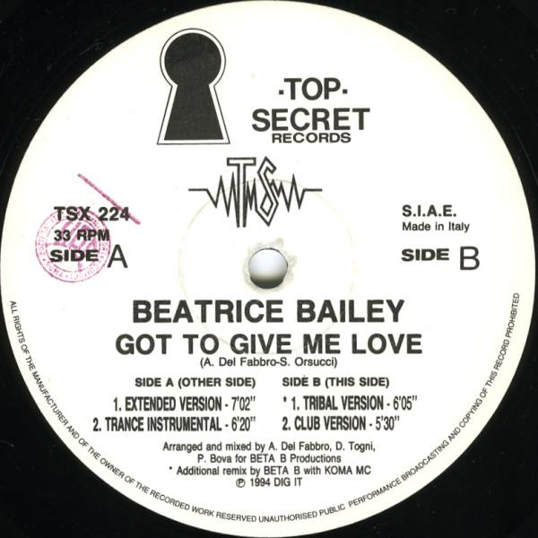 Beatrice Bailey - Got To Give Me Love | Top Secret Records (TSX 224) - main