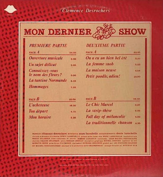 Clémence Desrochers - Mon Dernier Show | Franco FD Inc. (FR41001) - 2