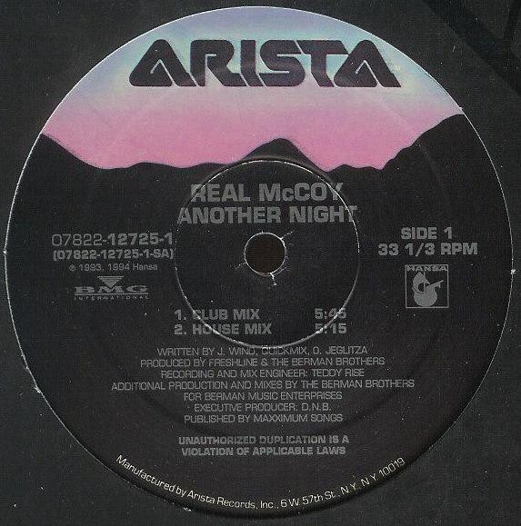 Real McCoy - Another Night | Arista (07822-12725-1) - 3 Real McCoy - Another Night | Arista (07822-12725-1) - 3