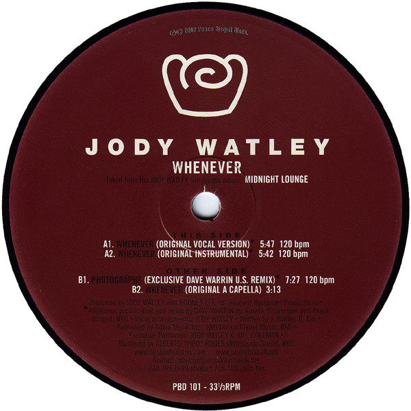Jody Watley - Whenever | Peace Bisquit (PBD 101) - 3 Jody Watley - Whenever | Peace Bisquit (PBD 101) - 3