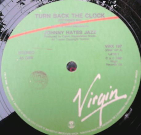 Johnny Hates Jazz - Turn Back The Clock | Virgin (VINX 197) - 3 Johnny Hates Jazz - Turn Back The Clock | Virgin (VINX 197) - 3