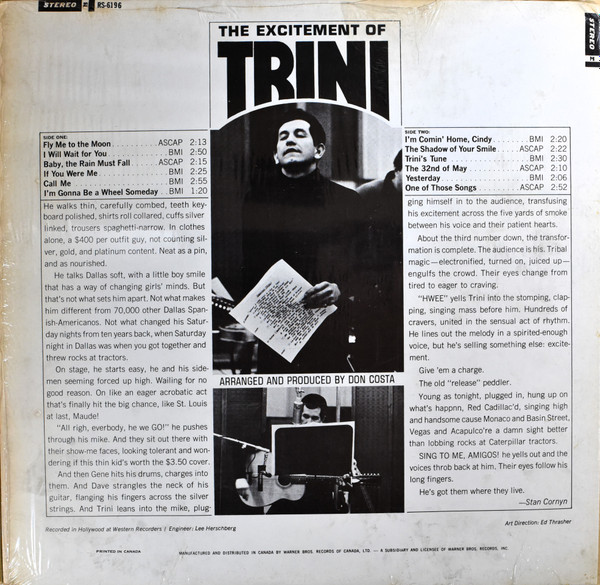 Trini Lopez - Trini | Reprise Records (RS-6196) - 2 Trini Lopez - Trini | Reprise Records (RS-6196) - 2
