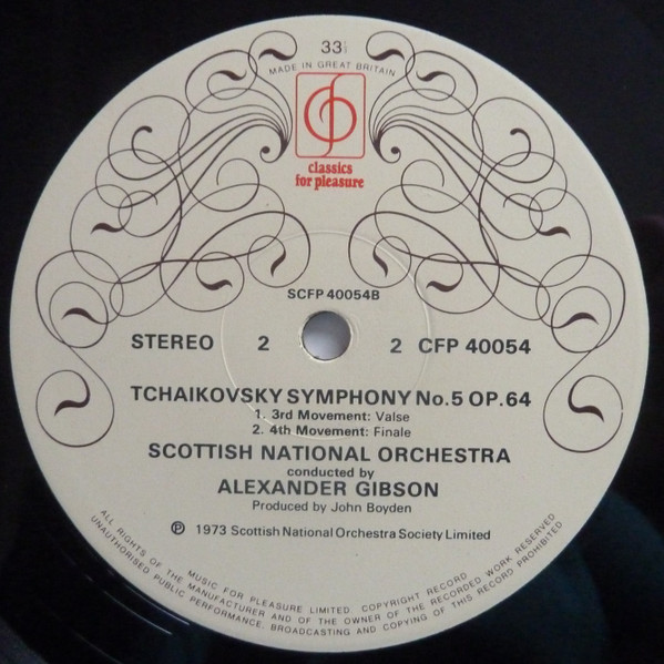 Pyotr Ilyich Tchaikovsky - Symphony No 5 in E Minor Op.64, Scottish National Orchestra, conducted by Alexander Gibson | Classics For Pleasure (CFP 40054) - 2
