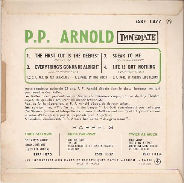 P.P. Arnold - The First Cut Is The Deepest | Immediate (ESRF 1877) - 2