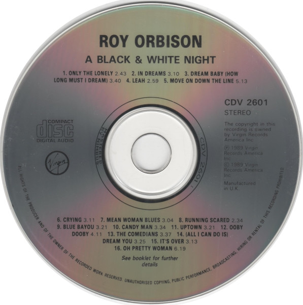 Roy Orbison - Roy Orbison And Friends - A Black And White Night Live | Virgin (260 145) - 3