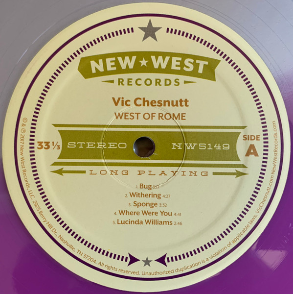 Vic Chesnutt - West Of Rome | New West Records (NW5149) - 3