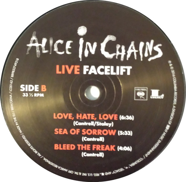 Alice In Chains - Live Facelift (RSD2016 - Limited Numbered Edition) [Vinyl] | Columbia (88985374931) - 4